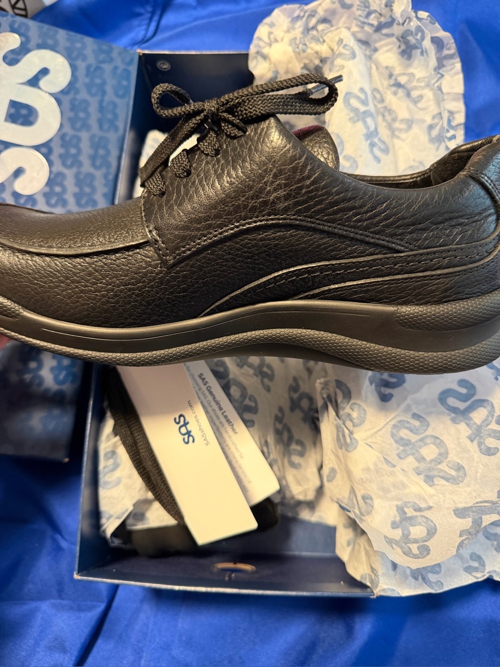 SAS Move On Men’s Black Leather Shoes Size 8 Narrow Brand New